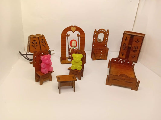 Handmade Wooden Dollhouse Furniture set  ( BEST DEAL )